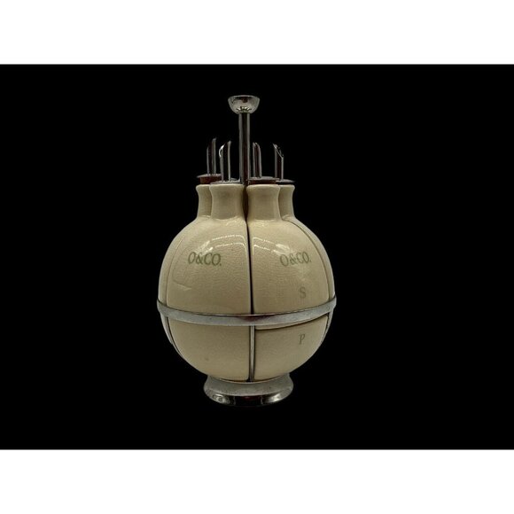 Oliviers & Co Vintage Kitchen Oils Caddy Creut Set Oils Holder MCM Collectible - Picture 2 of 15